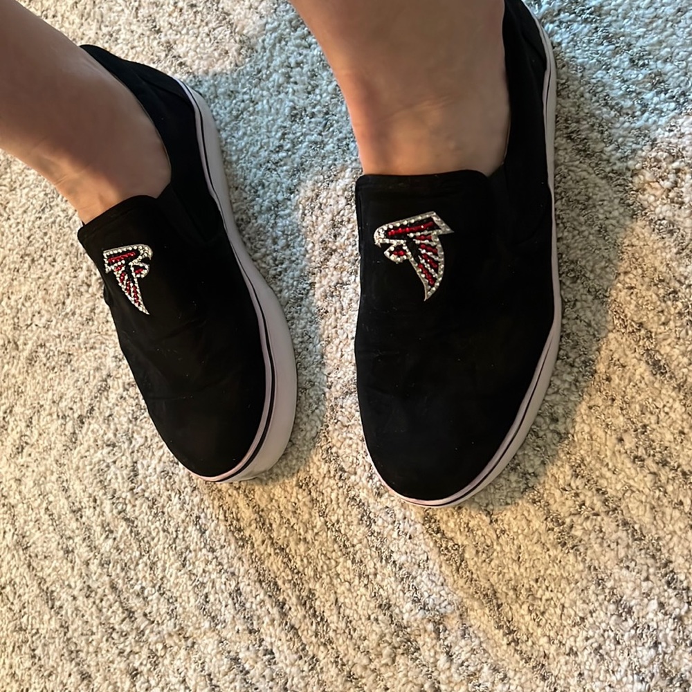 Atlanta Falcons Rhinestone Slip On Loafer Sneakers
